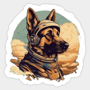 Aviator dog Sticker